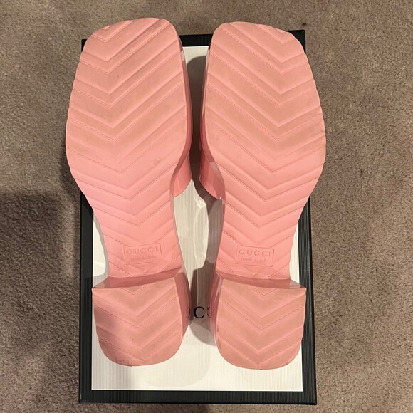 Gucci Women’s Rubber Slide Sandal Pastel Pink Size 7 - Picture 10 of 12